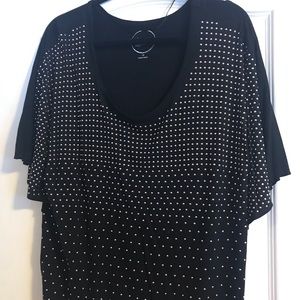 Black EUC INC brand dolman style beaded top